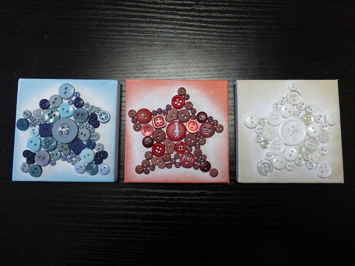 4th of July Button Canvas