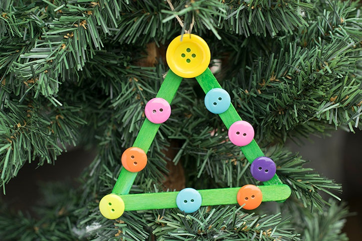 Kids Button Christmas Tree Ornament