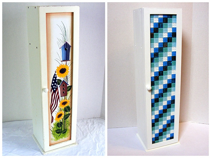 DIY Glass Tile Toilet Paper Storage