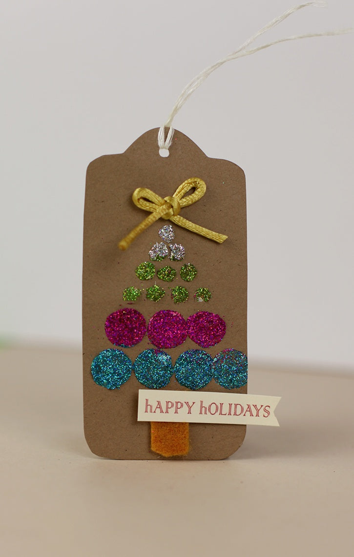 Christmas Tree Glitter Tag
