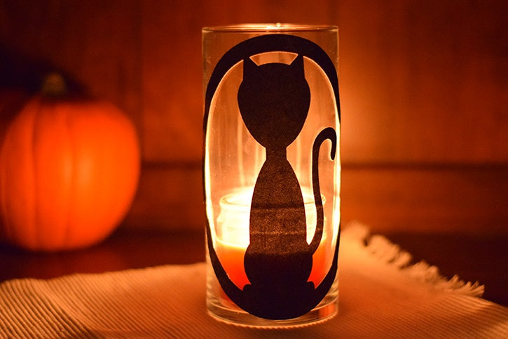 Make a Black Cat Candle Holder with Supplies from Walmart