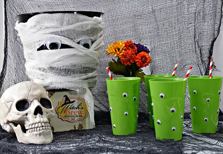 Make a Mummy Punch Bowl & Wiggle Eye Cups with Supplies from Walmart