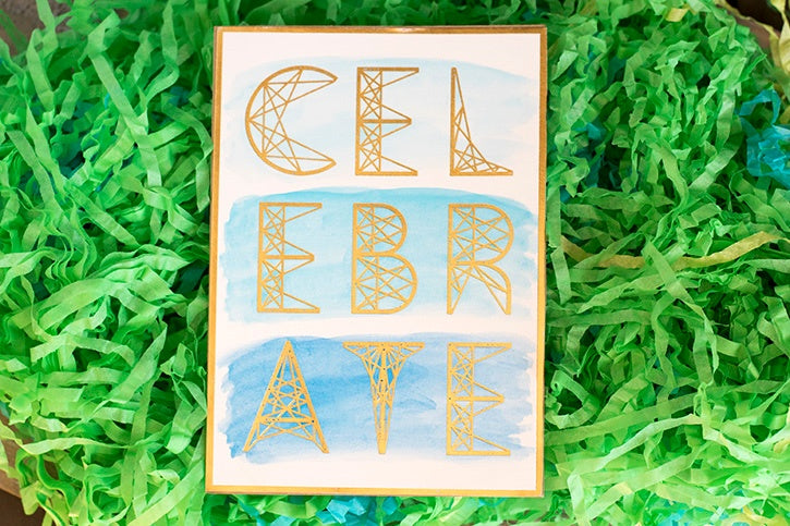 Celebrate Ombre Watercolor Birthday Card