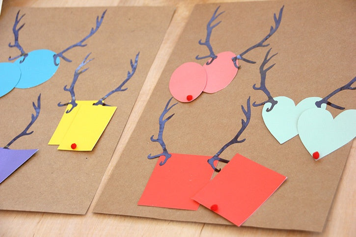 Reindeer Shape Sorter Card Game for Kids