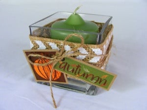 A Decorative Fall Votive Candle