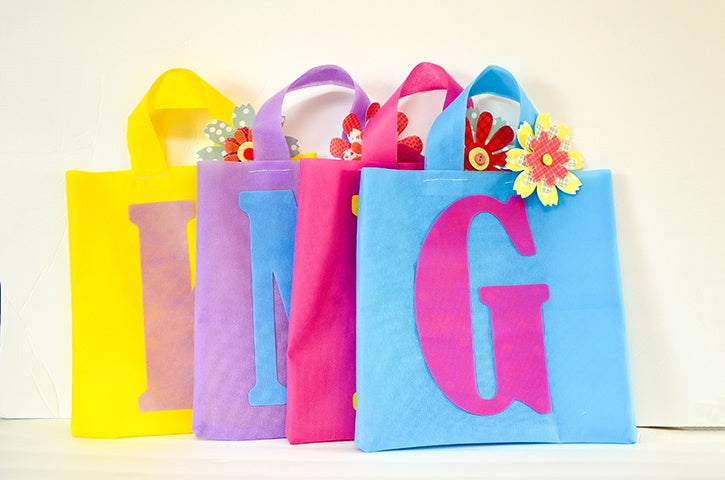 Reusable Monogrammed Birthday Party Favor Bags