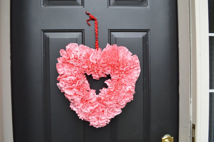 Valentine's Day Coffee Filter Wreath