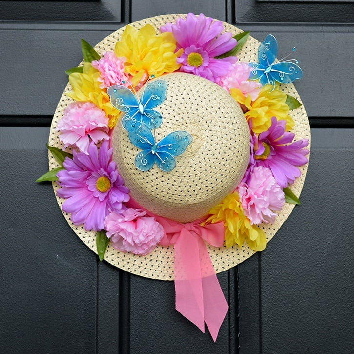 DIY Spring Hat Wreath