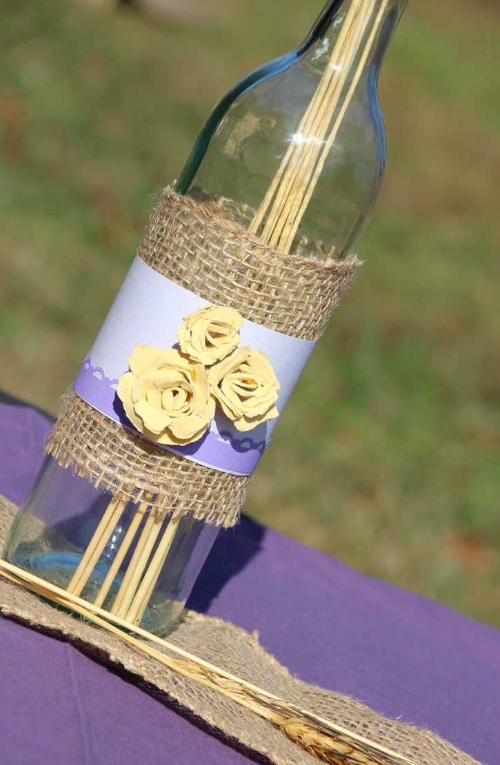 DIY Glass Bottle Wedding Centerpieces