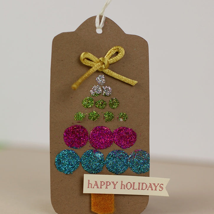 Christmas Tree Glitter Tag