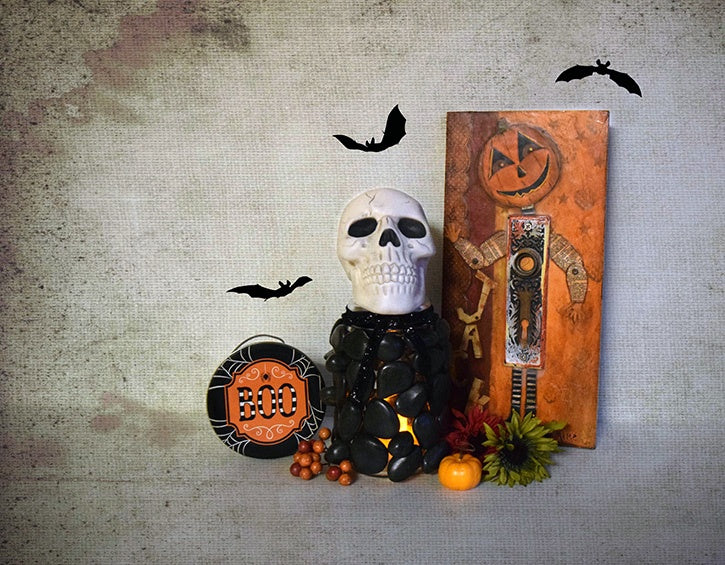 Decorated Skull Jar