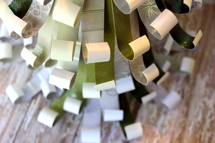 Paper Scrap Wine Bottle Christmas Tree Decoration