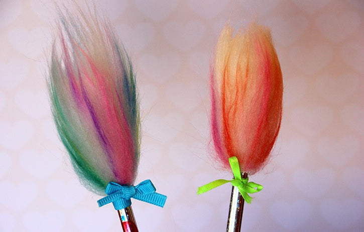 Rainbow Troll Hair Pencil Topper