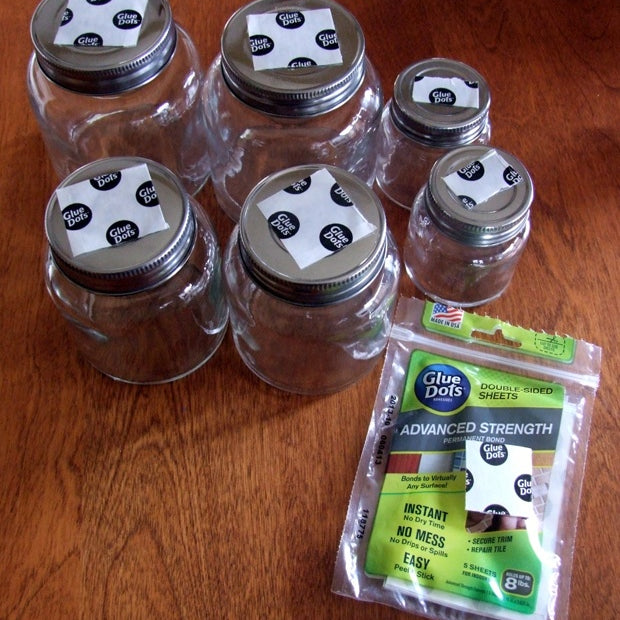 Add Under Shelf Organization with Glue Dots
