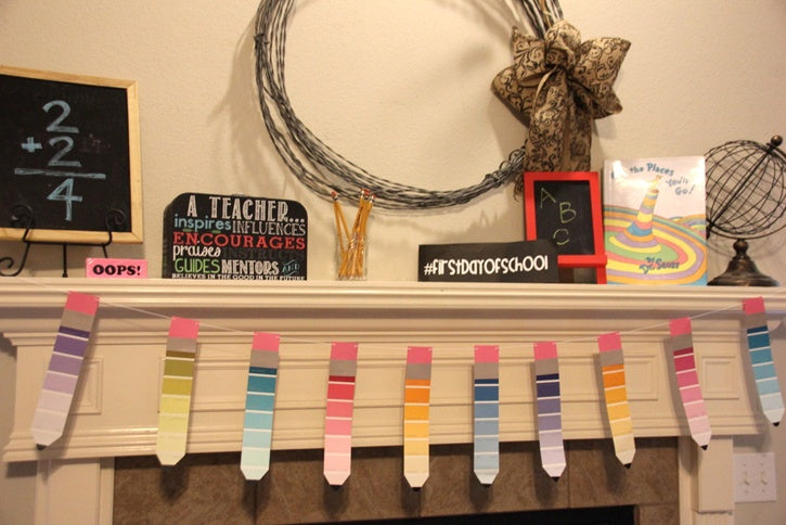 Back-to-School Paint Sample Pencil Garland