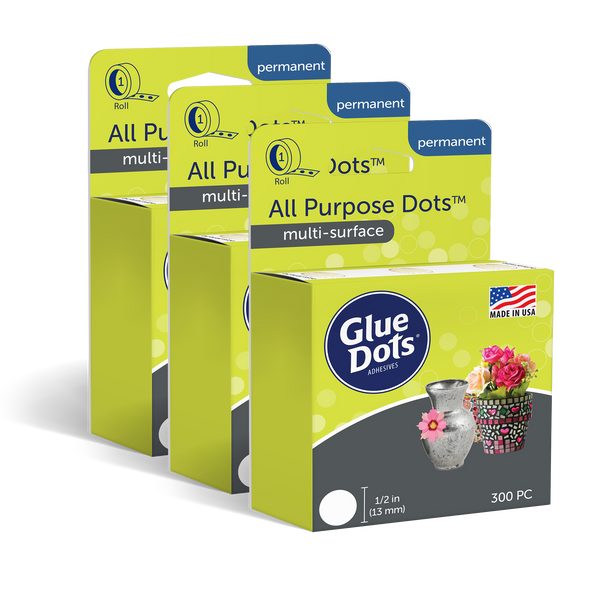 2-Pack - Glue Dots Mini Dot Roll, Each Pack Contains 300 (.19 inch) Mini  Adhesive Dots (32794-300)
