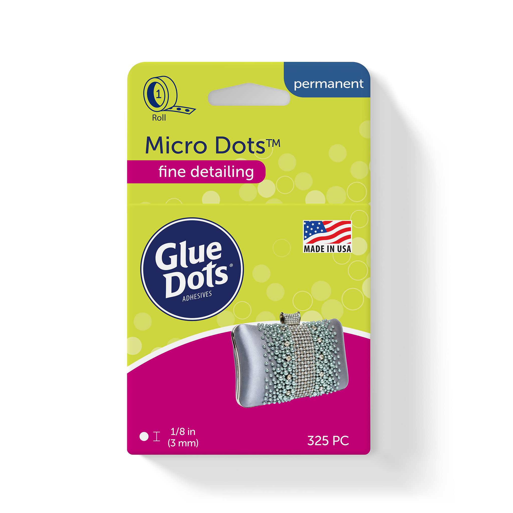 Glue Dots Removable Dots Dot N' Go Dispenser Double-Sided 3/8 .38 Inch 200  D