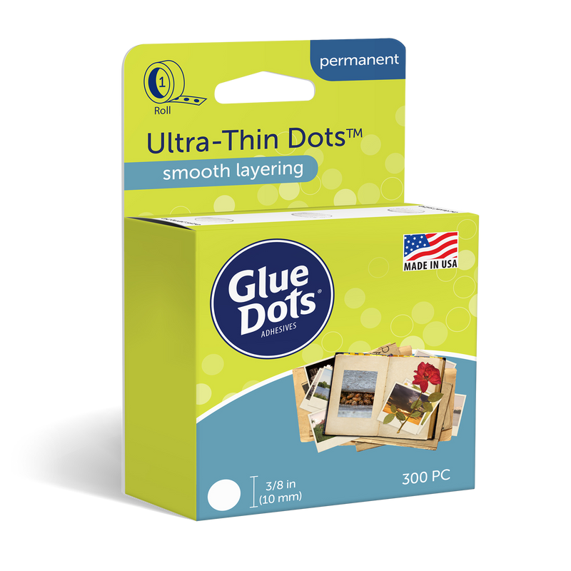  Glue Dots, Ultra-Thin Dots, Double-Sided, 3/8, 300